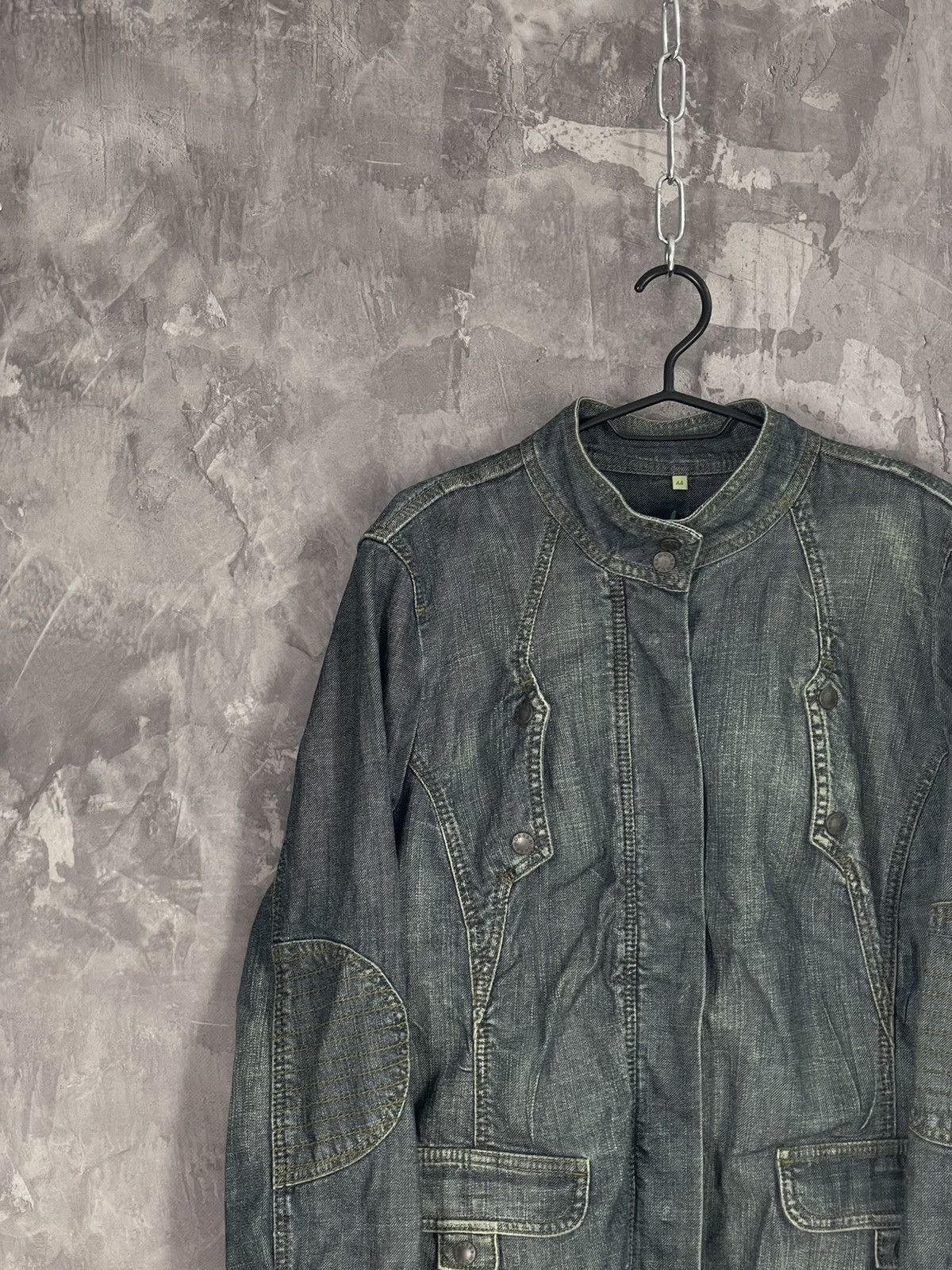 If Six Was Nine × Japanese Brand × Le Grande Bleu (L.G.B.) Avant Garde Japan Vintage Y2K Crazy Faded Denim Jacket Size M / US 6-8 / IT 42-44 - 3 Thumbnail
