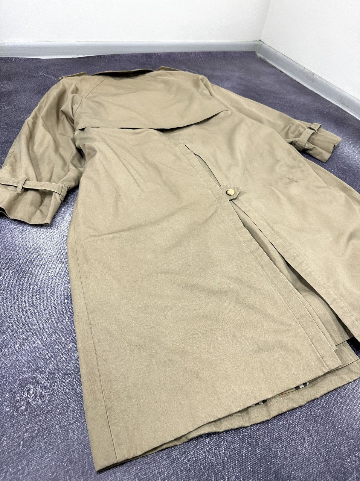 Burberry Vintage 90s Burberry Nova Check Luxury Designer Trench Coat Size US XL / EU 56 / 4 - 17 Thumbnail