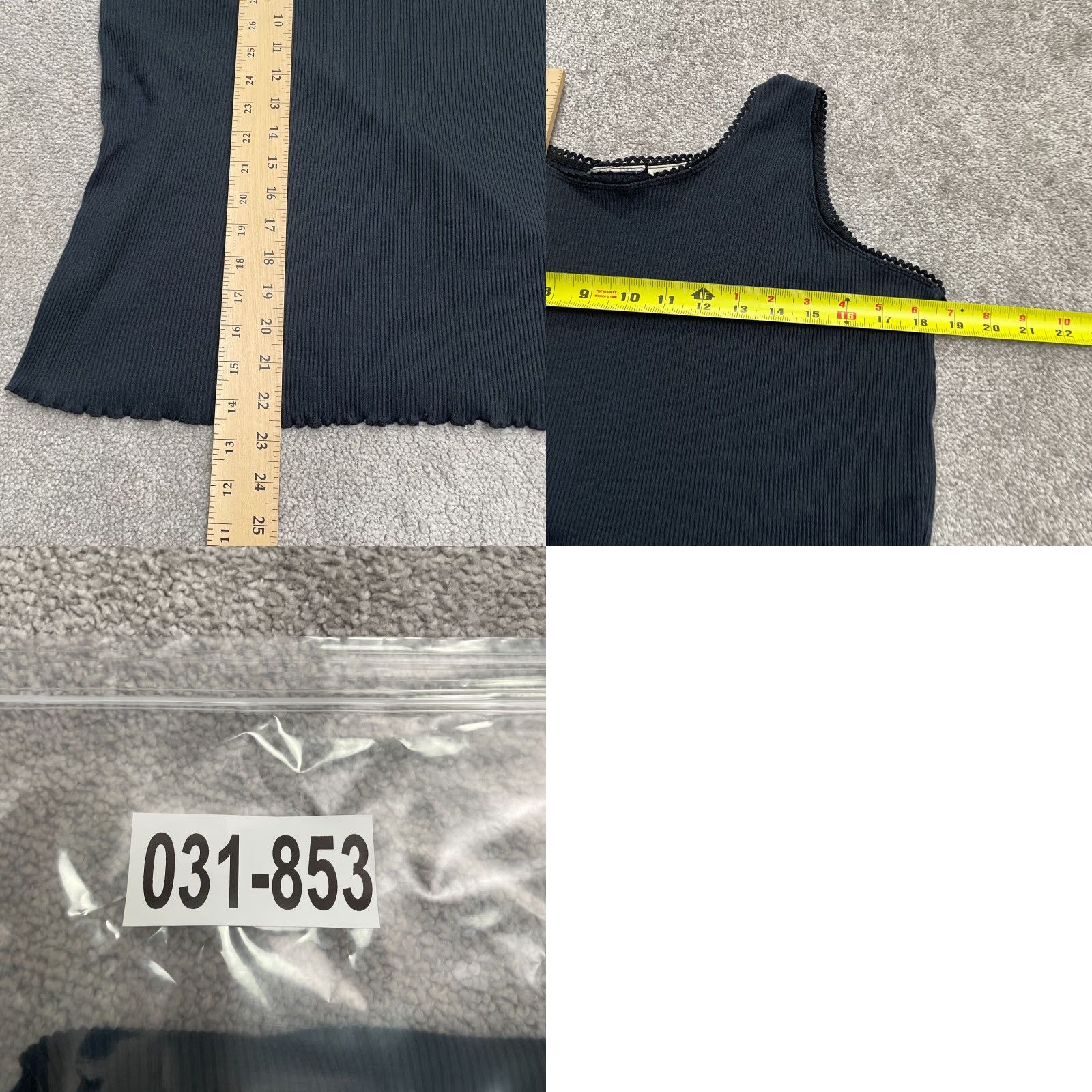 Faded Glory Faded Glory Tank Top Womens L Black Lace Trim Basic Knitted Sleeveless Shirt Casual | Regular Fit Size L / US 10 / IT 46 - 8 Thumbnail