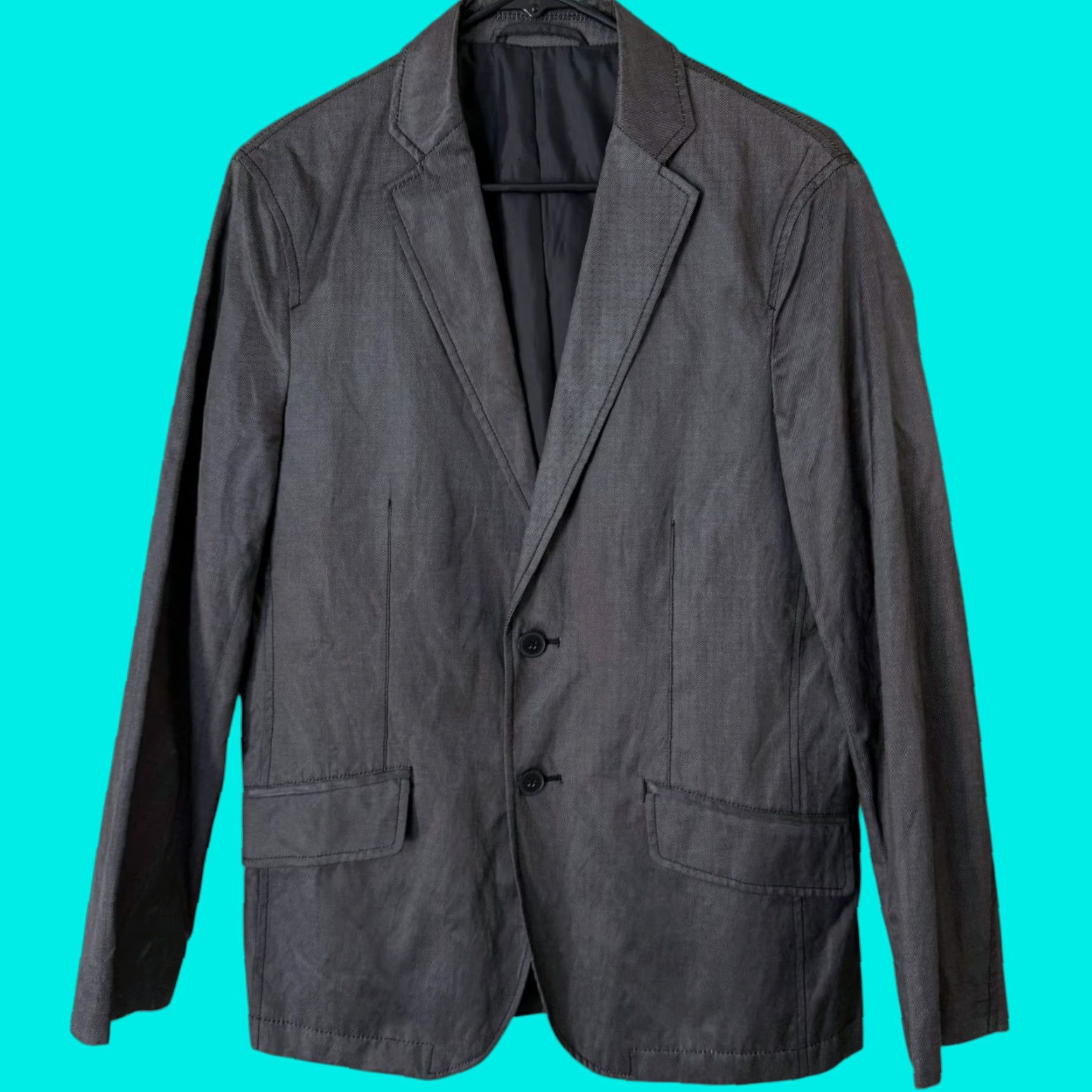 Vintage G2000 Blù Metallic Blazer Jacket Gray Two-Button Sport Coat Mens EU 46 US Medium Blazer Sport Coat Mens Size 46R - 1 Thumbnail