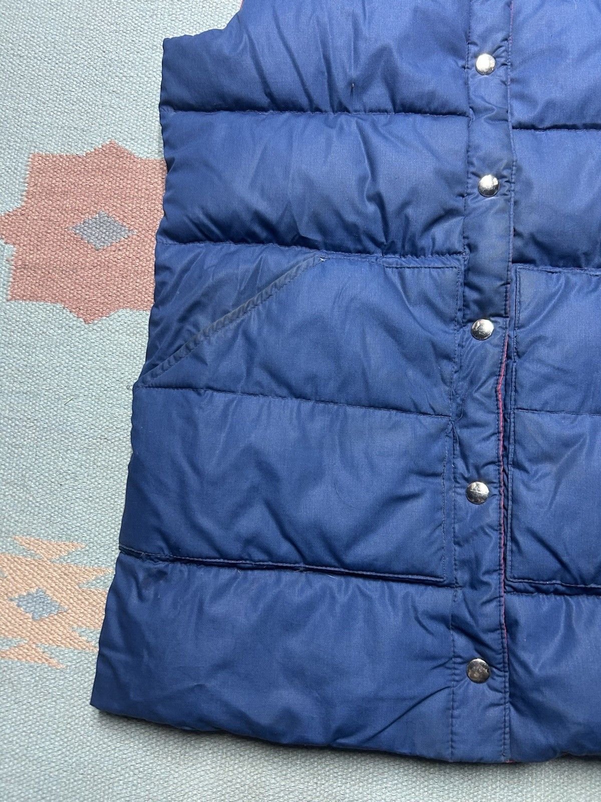 Vintage 80s down filled puffer vest jacket poly cotton reversible M Size US M / EU 48-50 / 2 - 2 Thumbnail
