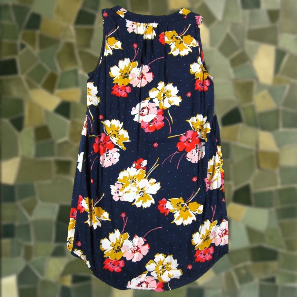 Old Navy Old Navy Tunic Dress Sleeveless Floral 100% Rayon Blue Pink Yellow Red White M Size M / US 6-8 / IT 42-44 - 1 Thumbnail