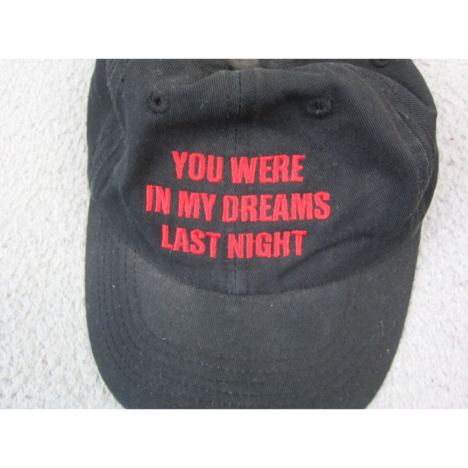 Vintage Verameat Hat Cap Mens OS Black Cotton You Were In My Dreams Last Night 80s Baseball Cap Adjustable Lightweight Canvas Size ONE SIZE - 2 Thumbnail