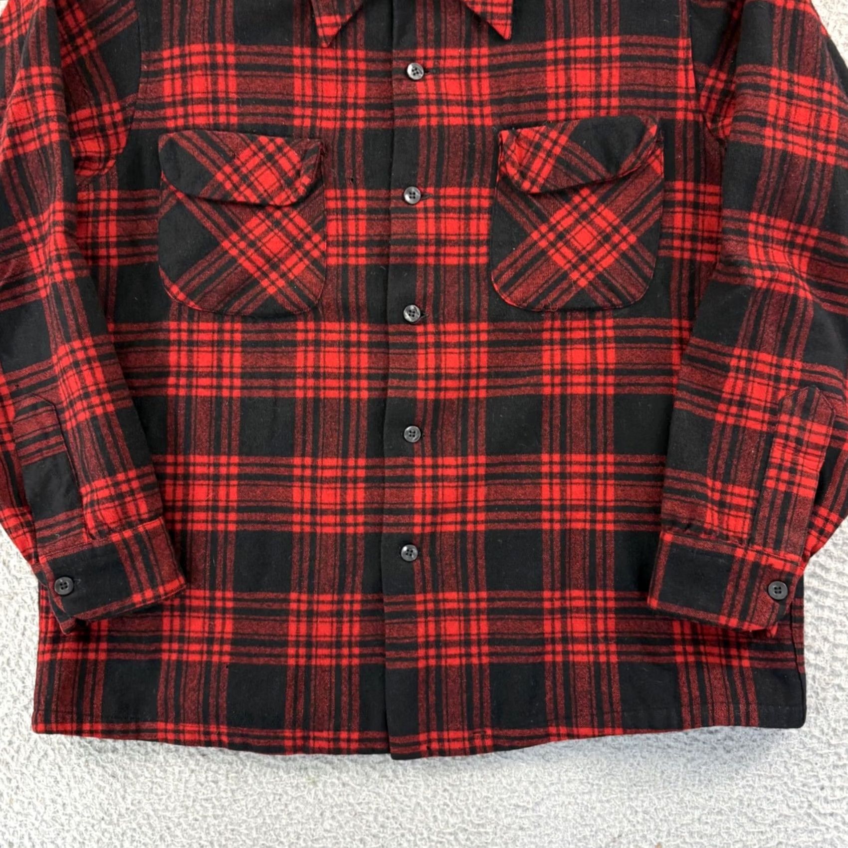 Pendleton VINTAGE Pendleton Shirt Womens Large Red Plaid 90s Wool Loop Collar Button Up Size L / US 10 / IT 46 - 2 Thumbnail