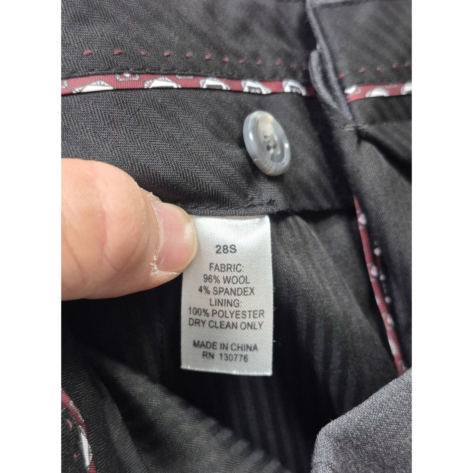 Vintage Giles & Jasper Dress Pants Mens 28x34 Gray Wool Stretch Flat Front Unhemmed NWT Size US 28 / EU 44 - 3 Thumbnail