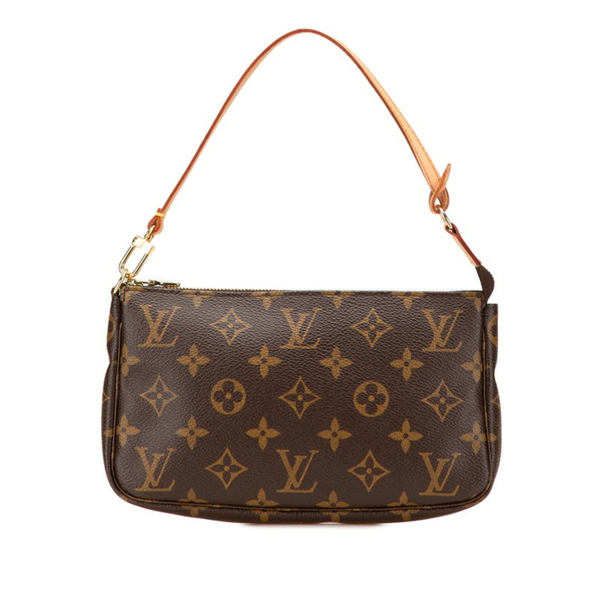 Louis Vuitton Monogram Pochette Accessoires (Old) Handbag Shoulder Bag M51980 Brown Pvc Leather Women's Louis Vuitton