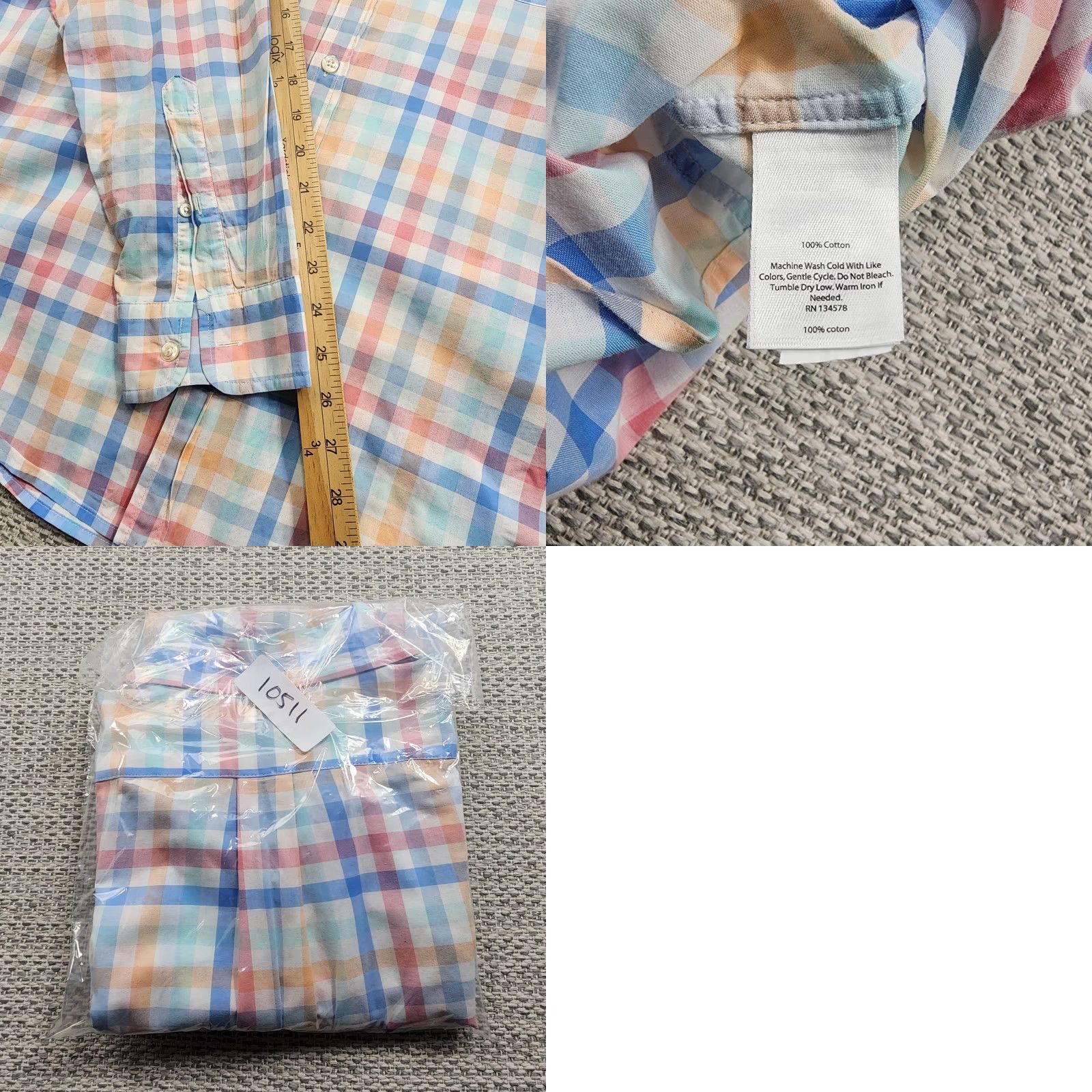 Vineyard Vines VINEYARD VINES Tucker Shirt Mens Large Multicolor Plaid Slim Fit 100% Cotton Button-Up Shirt Size US L / EU 52-54 / 3 - 9 Thumbnail