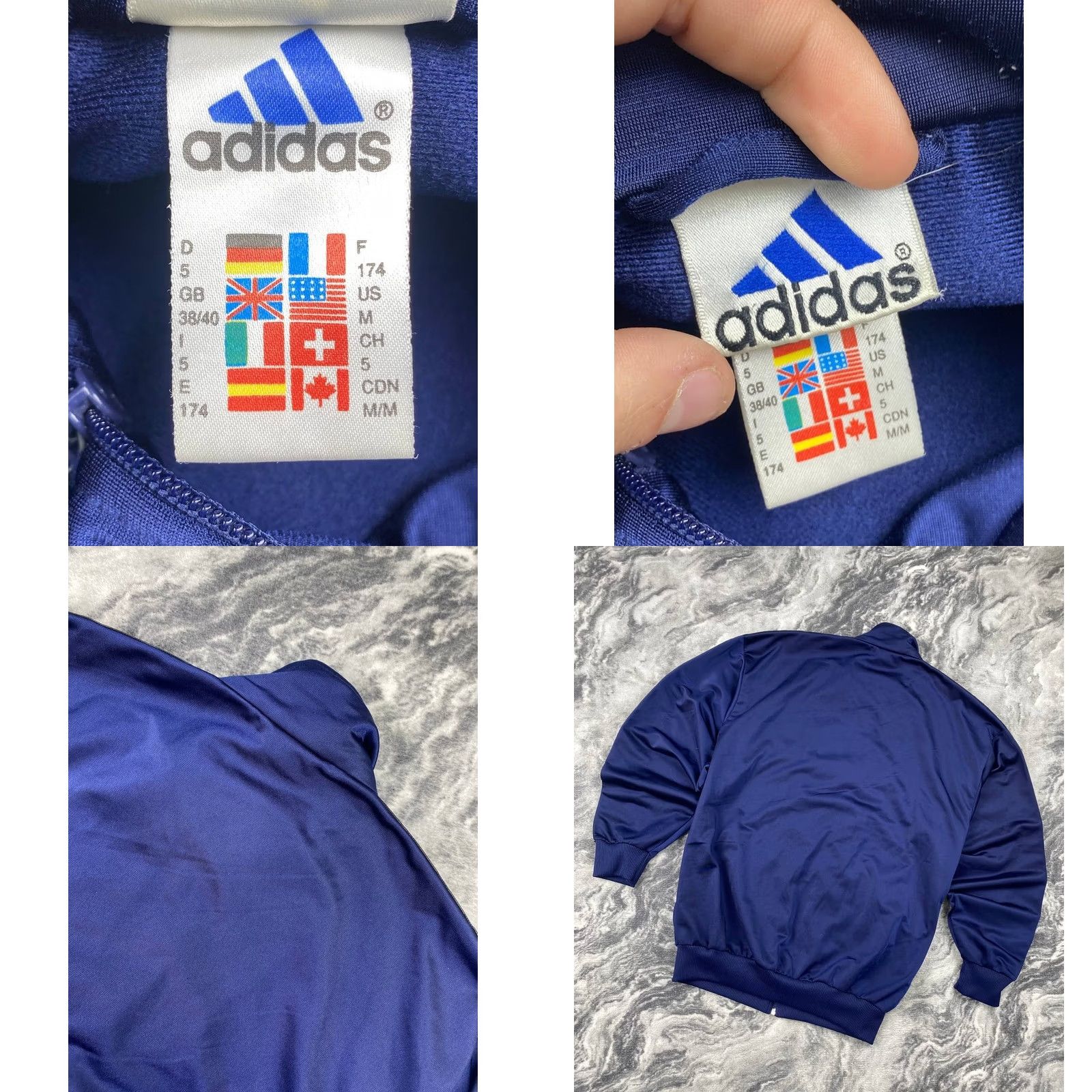 Adidas VINTAGE Adidas 90s Tracksuit Jacket Pants Men M Blue Jacket Pants (2 Piece) Logo Pockets Zip Size 40R - 8 Thumbnail