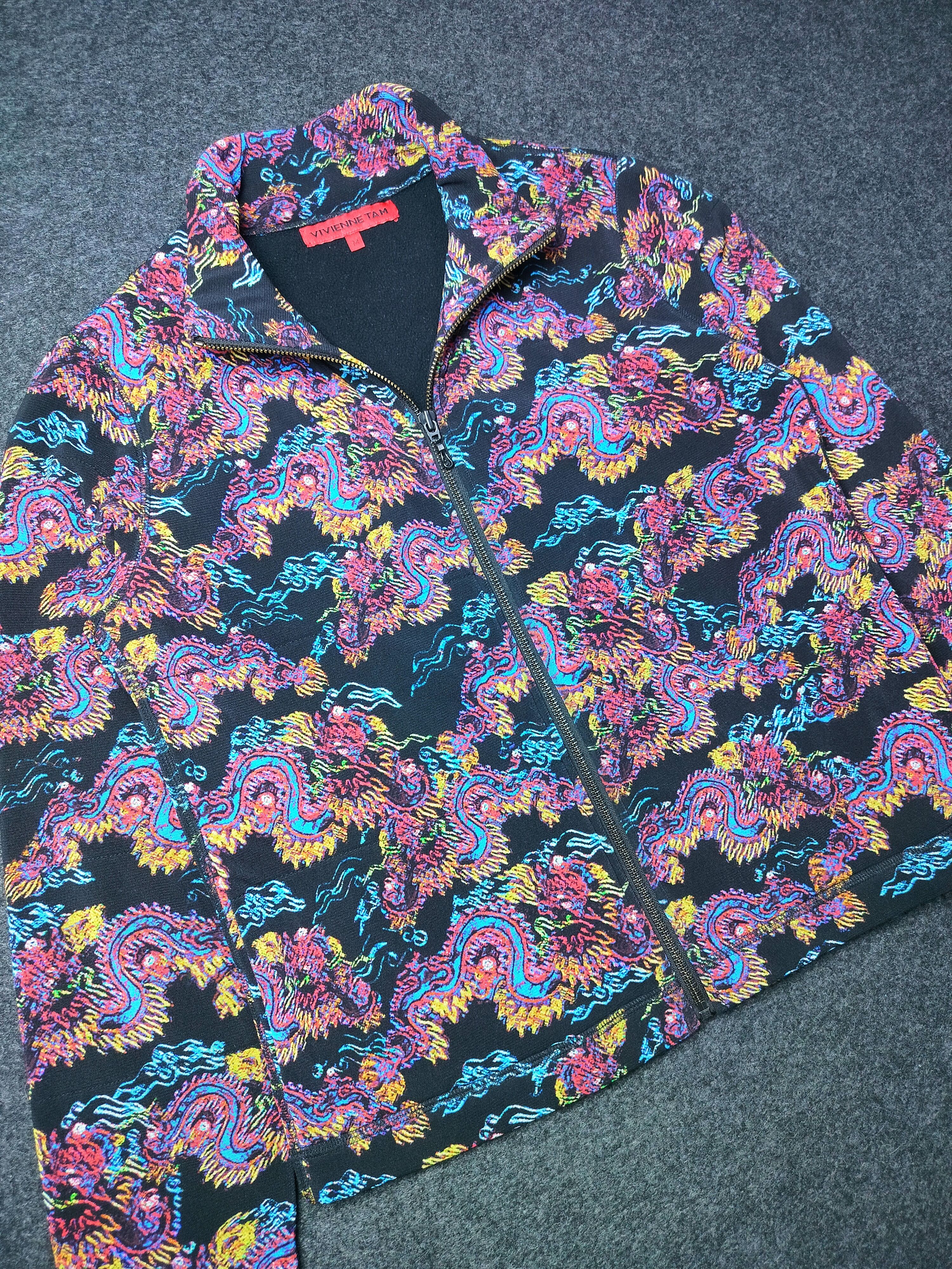 Vivienne Tam Rare Vivienne Tam Dragon All Over Print Zip Up Jacket Size M / US 6-8 / IT 42-44 - 4 Thumbnail