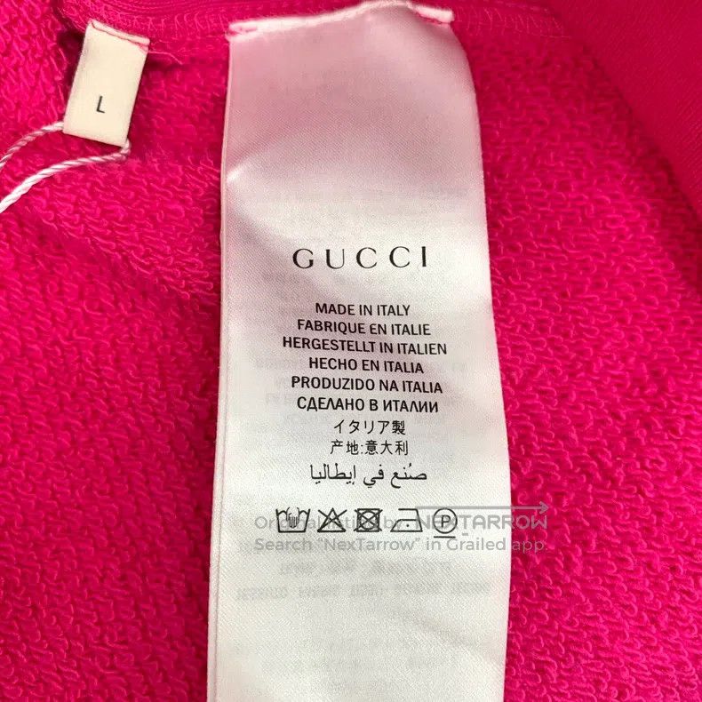 Gucci Gucci Pink bear embroidered cotton round-neck long-sleeved Size L / US 10 / IT 46 - 7 Thumbnail