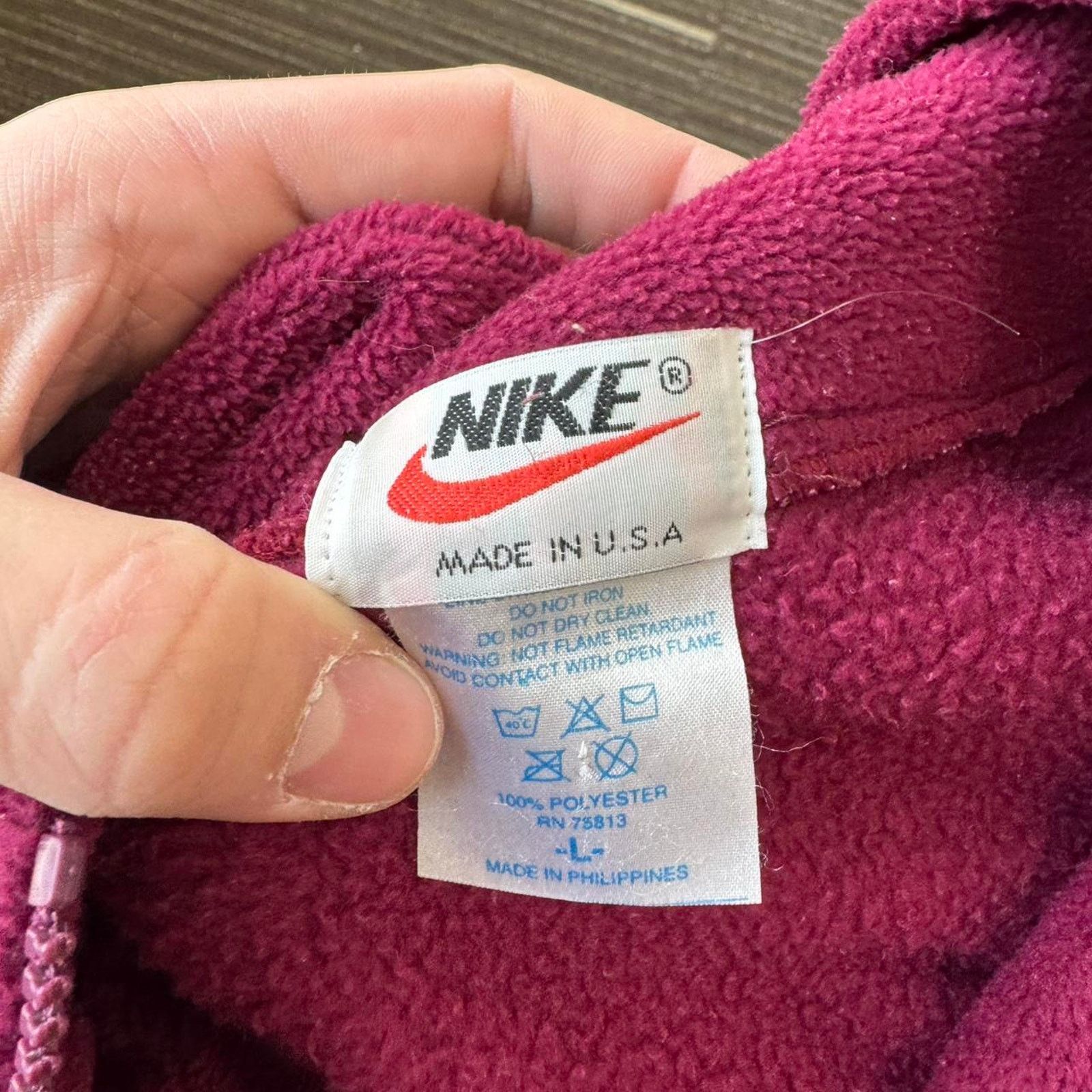 Nike Vintage 90s Made In USA Nike fleece quarter zip sweater Size US L / EU 52-54 / 3 - 3 Thumbnail