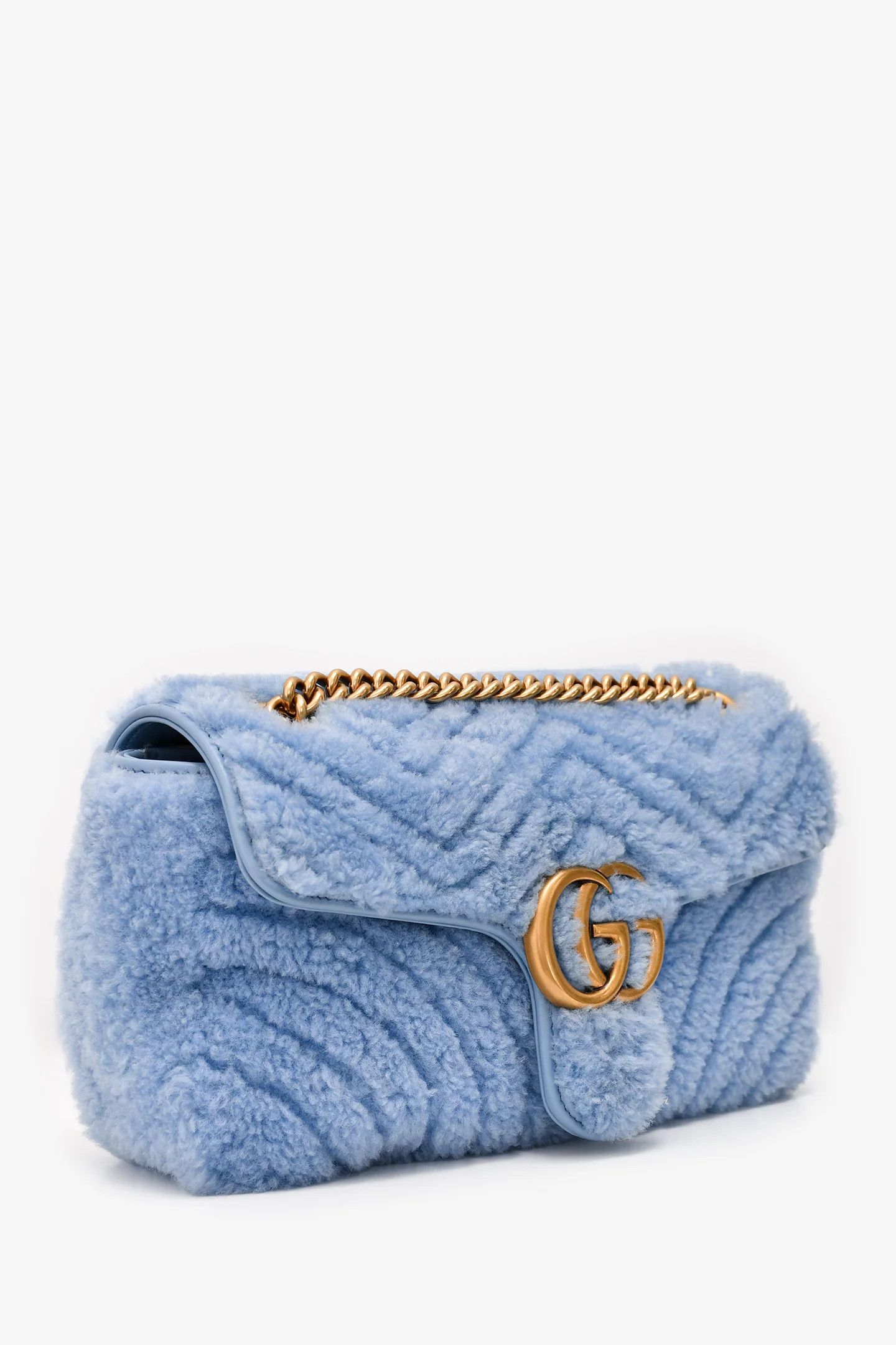 Gucci o1s1wg110225 Size:OS /GG Marmont Small Shoulder Bag in Blue Size ONE SIZE - 3 Thumbnail
