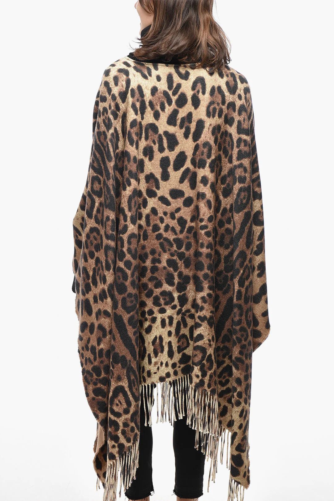 Dolce & Gabbana og1mm0426 Wool-Blend Poncho Coat in Brown Size S / US 4 / IT 40 - 2 Thumbnail