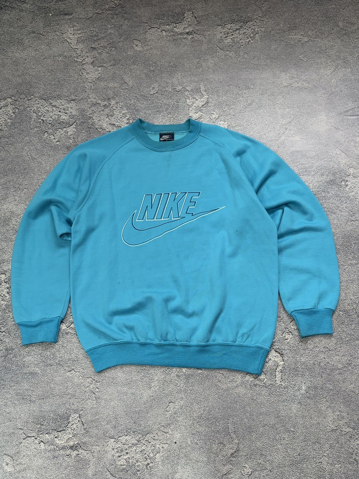 Nike Vtg 80s Nike Oregon Sweatshirt Italy Teal Embroidered S Size US S / EU 44-46 / 1 - 1 Thumbnail
