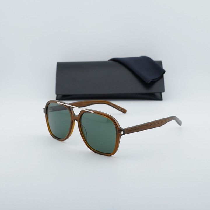 Saint Laurent Paris Saint Laurent SL545 004 Sunglasses Brown Aviator Frame Size ONE SIZE - 11 Thumbnail