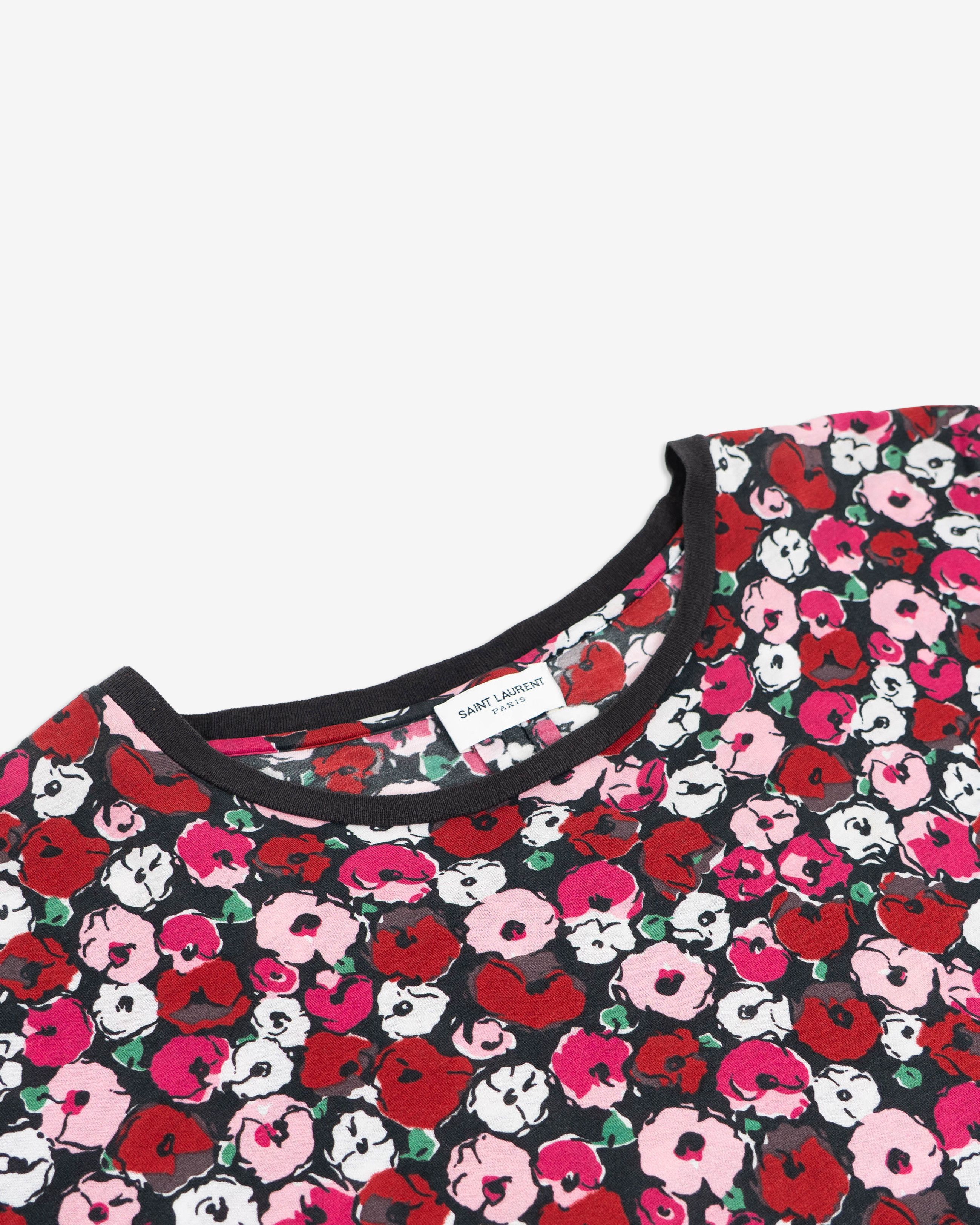 Saint Laurent Paris Floral Printed Multicolor T-Shirt Regular price Size S / US 4 / IT 40 - 3 Thumbnail