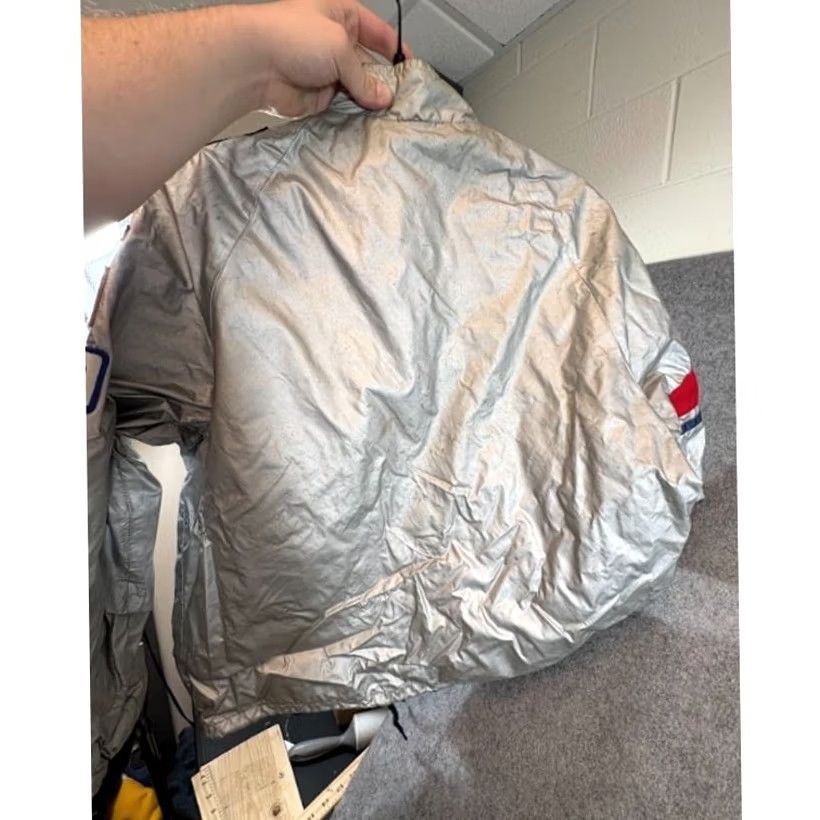 NASCAR VTG NASCAR Patchwork Racing Jacket Mens L Silver Satin Goodyear Indy Motorsports Bomber Jacket Mens X-Large? Size US L / EU 52-54 / 3 - 2 Thumbnail
