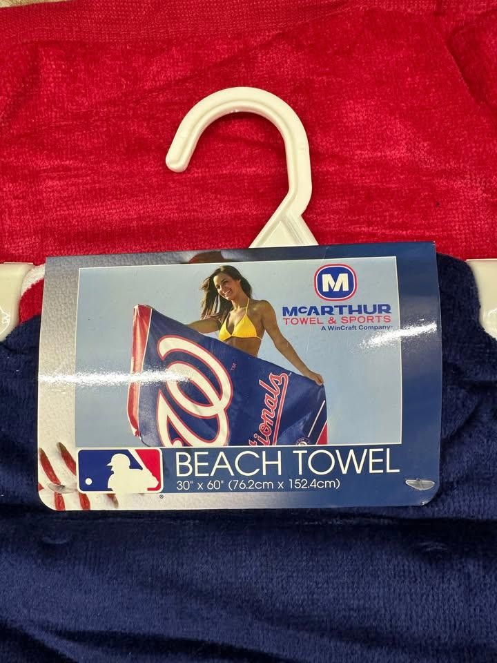 Designer Washington Nationals Beach Towel Size ONE SIZE - 2 Thumbnail