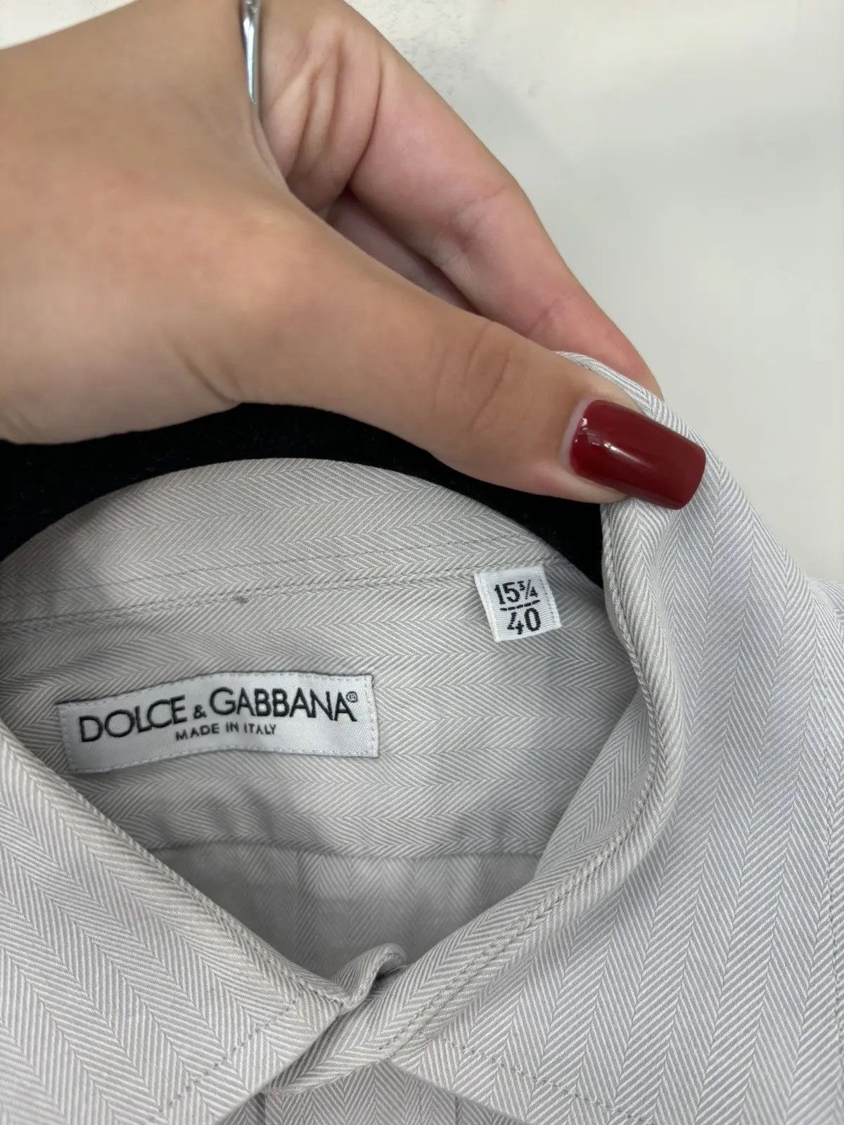 Dolce & Gabbana × Vintage Vintage Dolce & Gabbana Men's Gray Rare Button Up Shirt Size US L / EU 52-54 / 3 - 8 Thumbnail