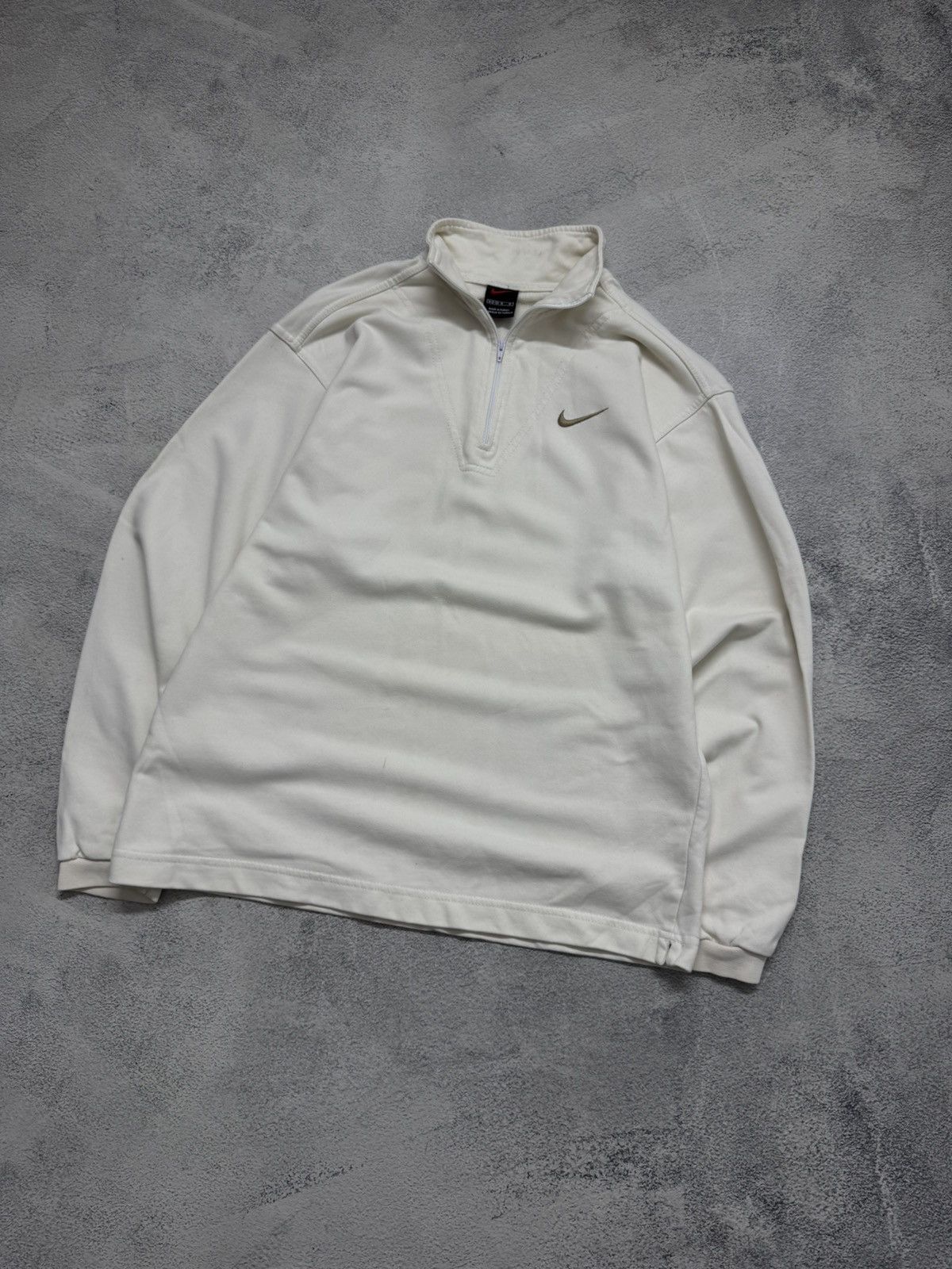 Nike Vintage Nike 1/4 Zip Sweatshirt White 00’s Size M / US 6-8 / IT 42-44 - 3 Thumbnail
