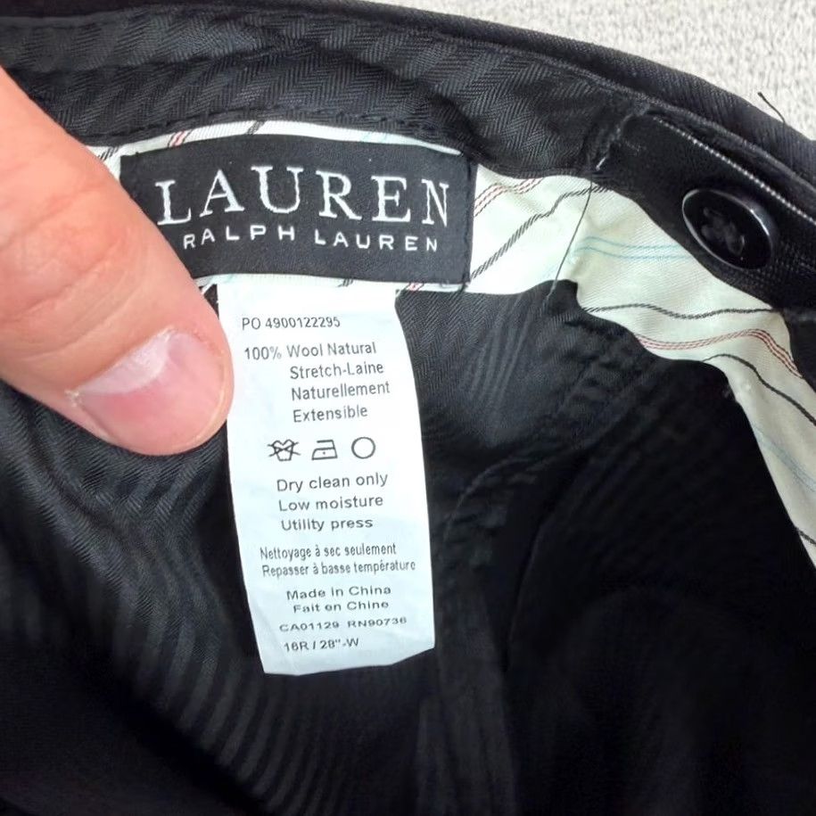 Ralph Lauren Lauren Ralph Lauren LRL Belrick Pants Dress Wool Black Stretch Size 28 Women Straight Leg Flat Front Modern Formal Trousers Size 28" / US 6 / IT 42 - 3 Thumbnail