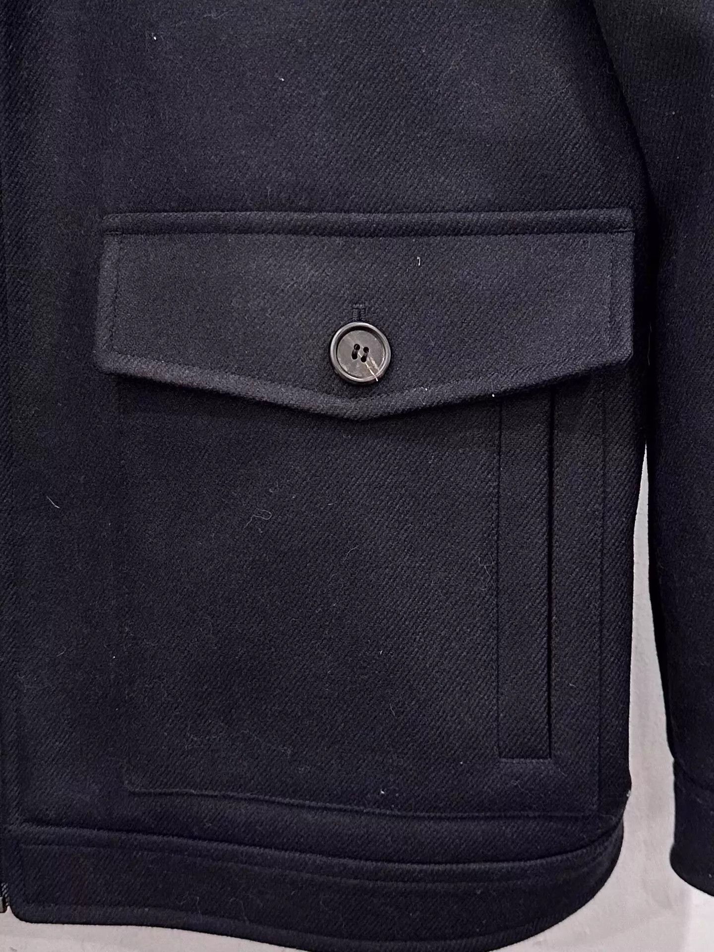 Prada Prada Men's Navy Blue Wool Zip Jacket Size 56 Size US XL / EU 56 / 4 - 4 Thumbnail