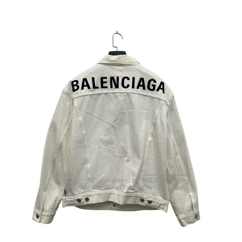 Balenciaga Balenciaga Back Embroidered Denim Jacket Size US S / EU 44-46 / 1 - 3 Thumbnail