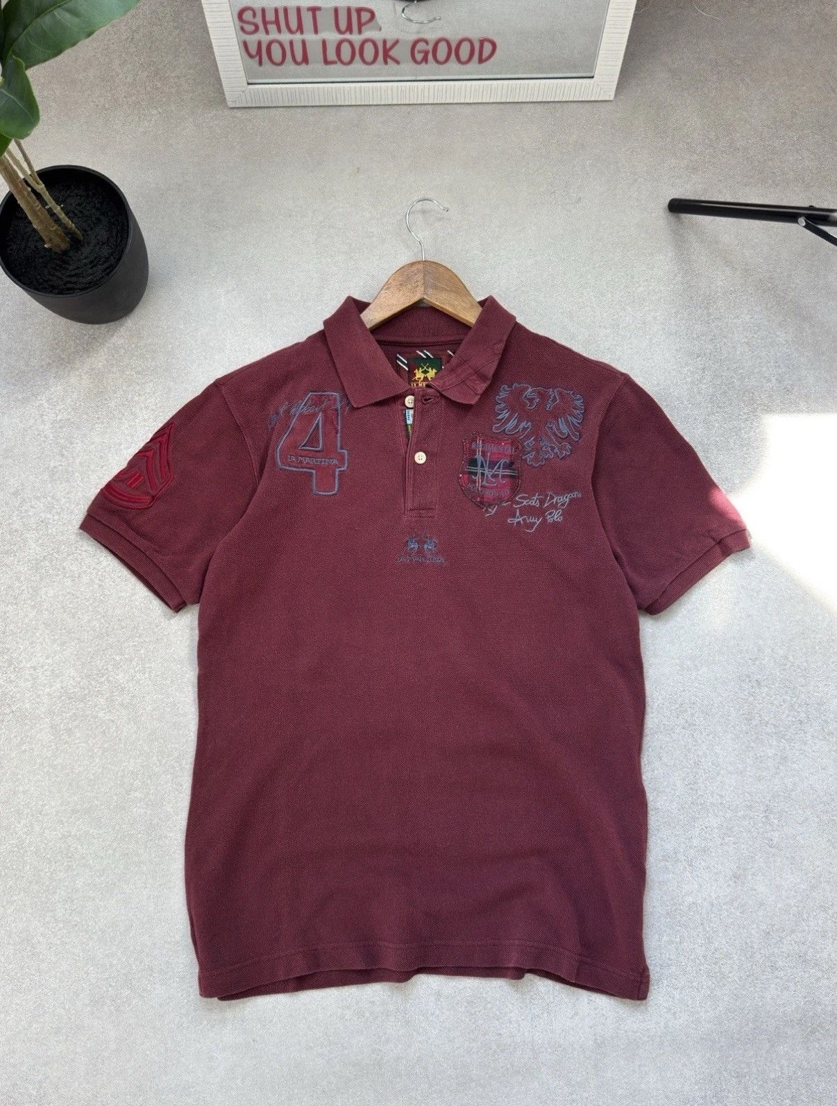 La Martina Vintage La Martina Number Multi Logo Racing Pony Polo Shirt Size US S / EU 44-46 / 1 - 1 Thumbnail