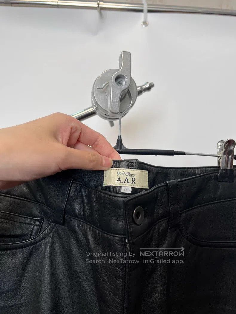 Yohji Yamamoto YOHJI YAMAMOTO size XXL Calf Leather Pants Size US 27 - 3 Thumbnail