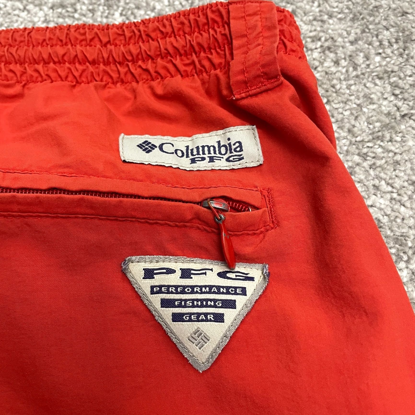Vintage Columbia Shorts Mens XXL Red Water Trunks Elastic Waist Swim PFG Omni Shade Size US 39 - 5 Thumbnail