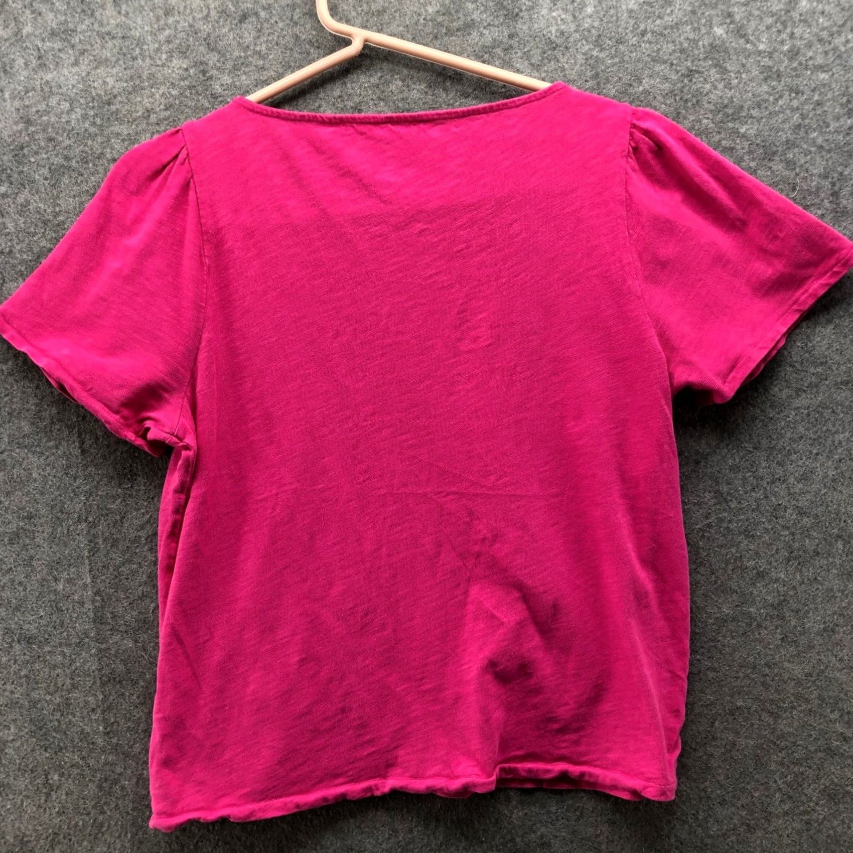 J.Crew J.Crew Slub Cotton Puff Sleeve T-Shirt Pink Boat Neck Short Sleeve Womens S Size S / US 4 / IT 40 - 2 Thumbnail
