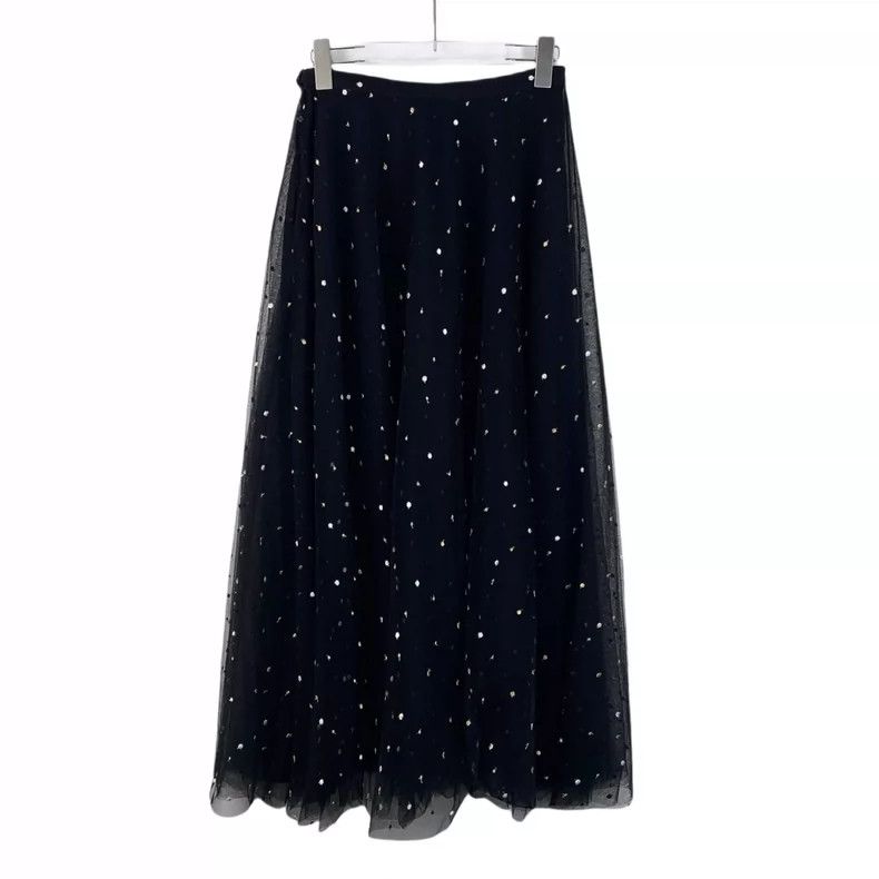 Dior Dior Black embroidered silk skirt 2504-Nextarrow Size 25" / US 0 / IT 36 - 2 Thumbnail