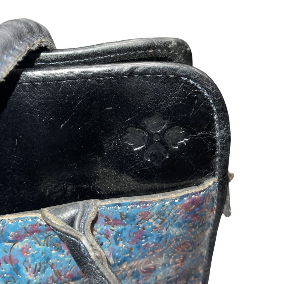 Patricia Nash Leather Shoulder Bag Metallic Blue Kimono Tapestry Artsy Size ONE SIZE - 5 Thumbnail