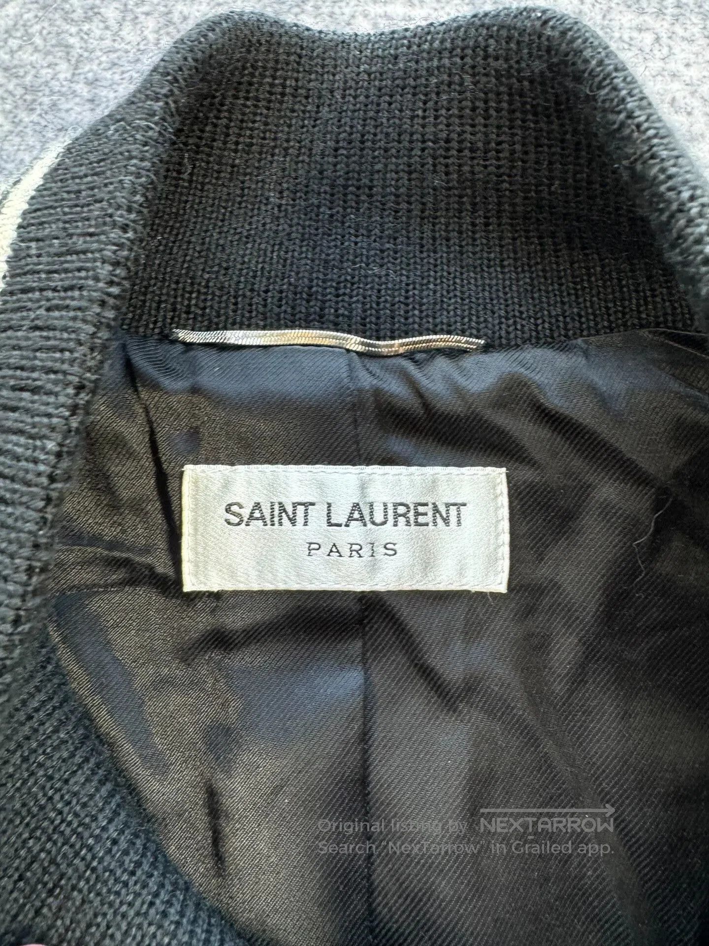 Saint Laurent Paris Saint Laurent Black and White Baseball Jacket. Size US L / EU 52-54 / 3 - 3 Thumbnail