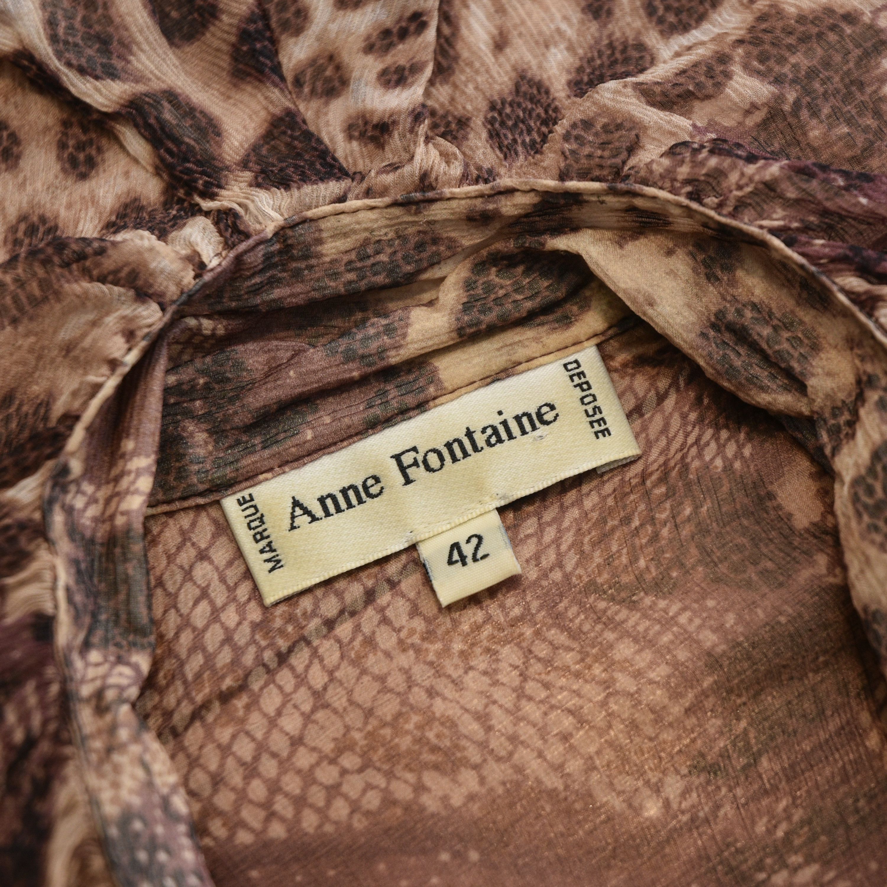 ANNE FONTAINE ANNE FONTAINE Leopard Print Chiffon Blouse Shirt Ruffle Y2k Size M / US 6-8 / IT 42-44 - 10 Thumbnail