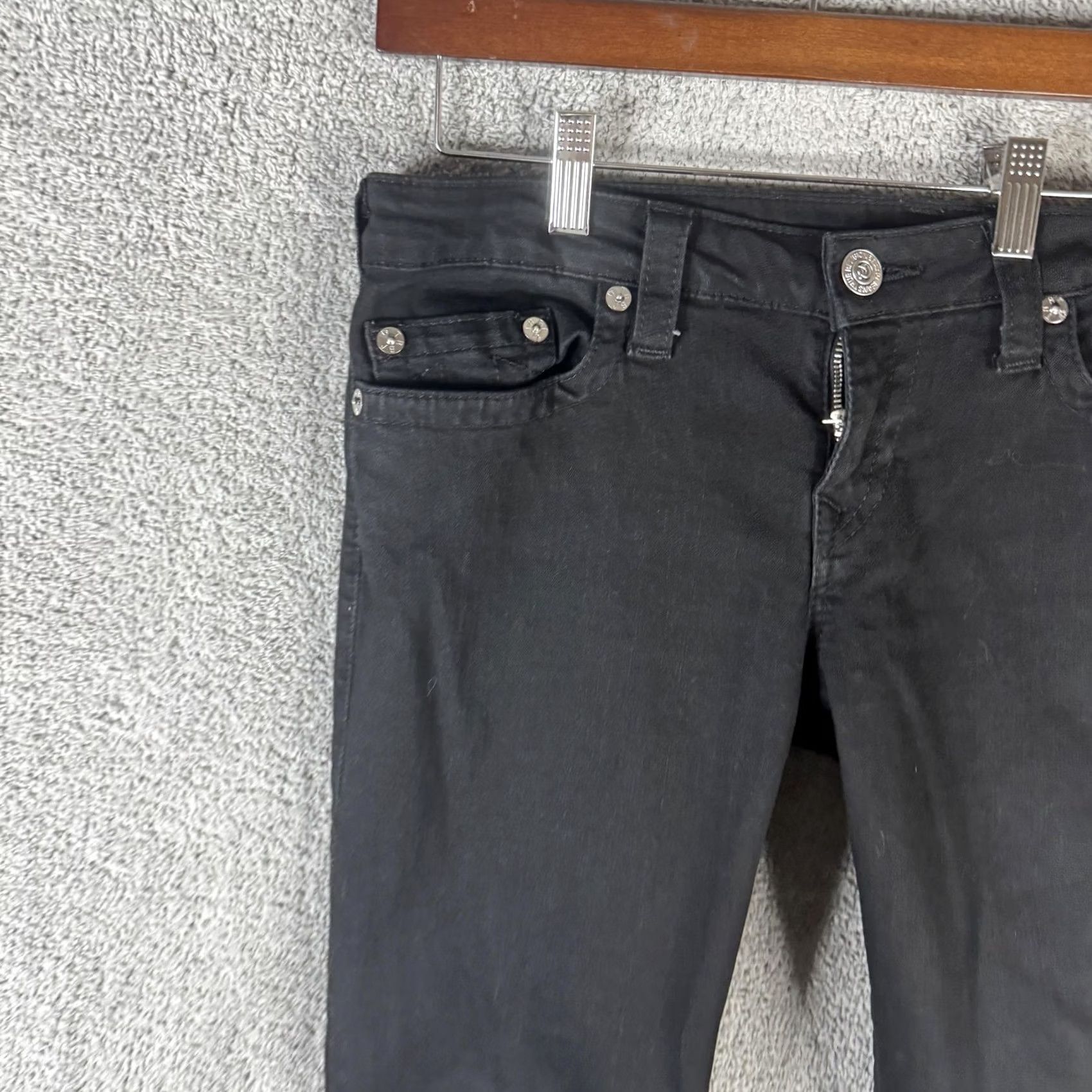 True Religion True Religion Jeans Womens 32 Skinny Crystal Logo Black Mid Rise Stretch Denim Jeans Women 5-Pocket Slim Rise Mid Black Crystal Logo N/A Size 24" / US 00 / IT 34 - 2 Thumbnail