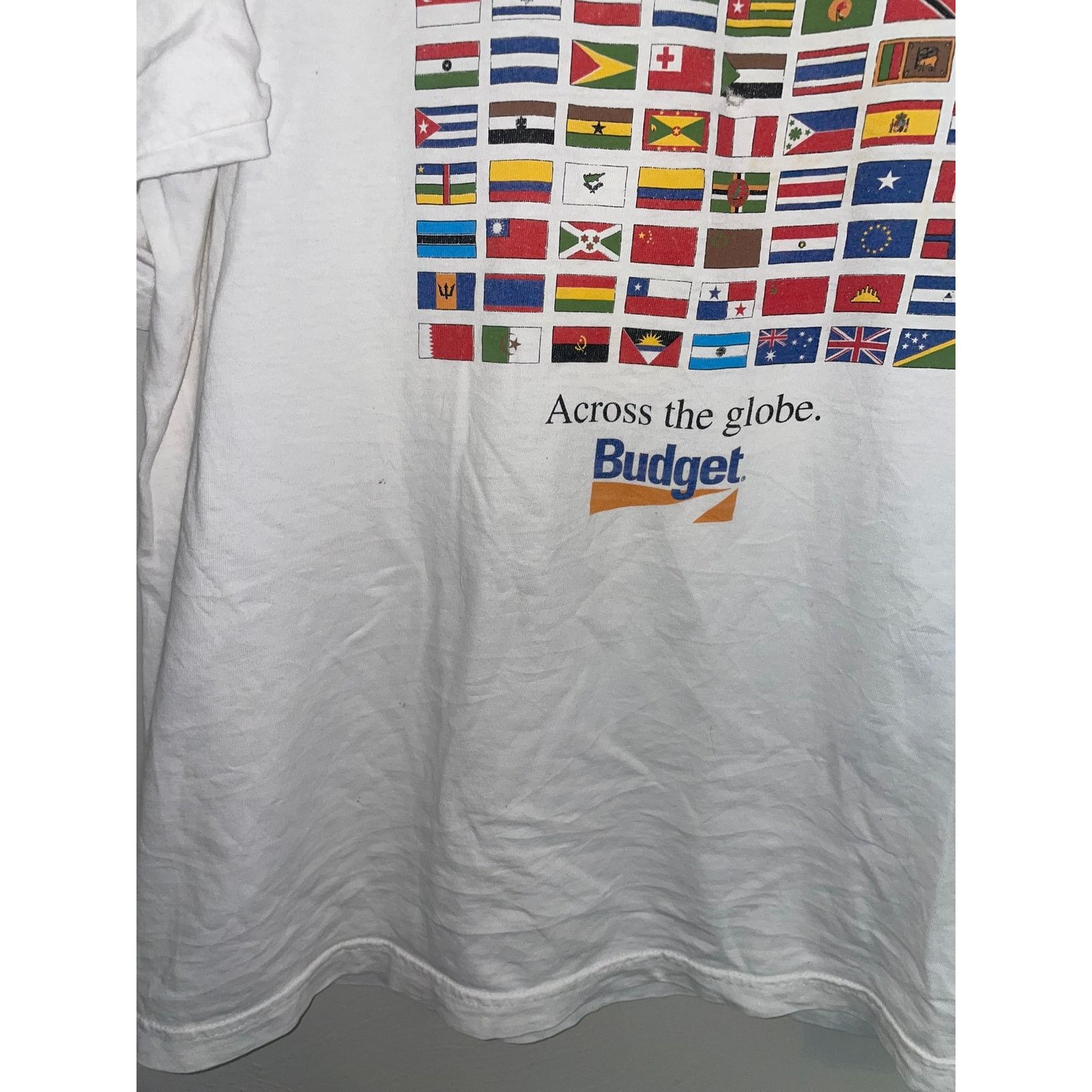 Vintage Vintage Flags Shirt Across The Street Globe Budget Tee XL Size US XL / EU 56 / 4 - 6 Thumbnail