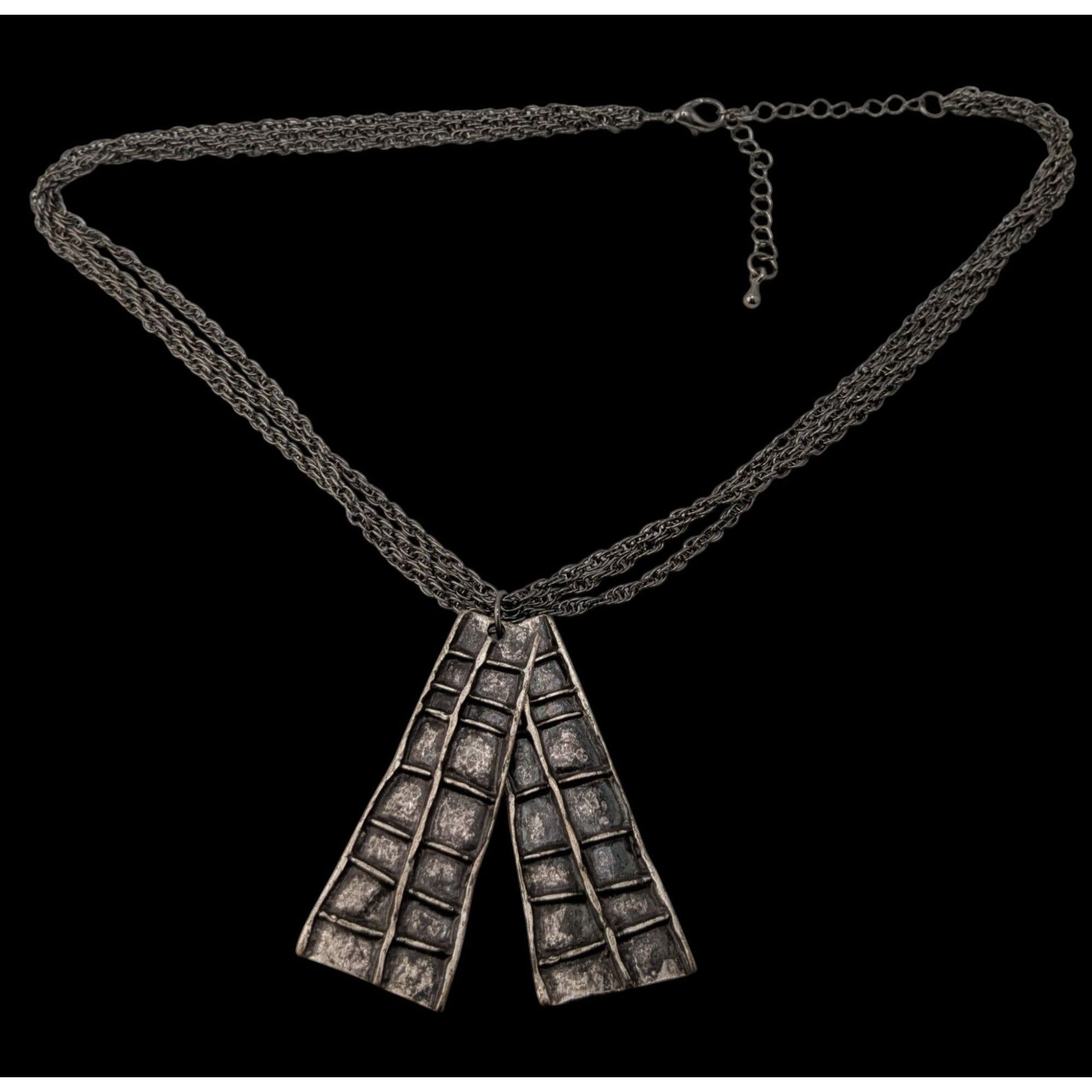 Other Brutalist Abstract Silver-Tone Pendant Necklace Size ONE SIZE - 1 Thumbnail