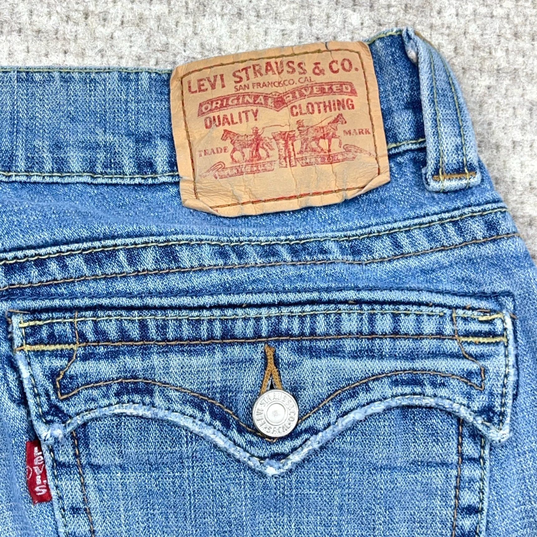 Levi's VINTAGE Levi's 542 Jeans Women 16 Low Rise Bootcut Flare 5-Pocket Denim Blue 2000s 90s Western Cowboy Classic Mens? Size 38" / US 16 / IT 52 - 6 Thumbnail