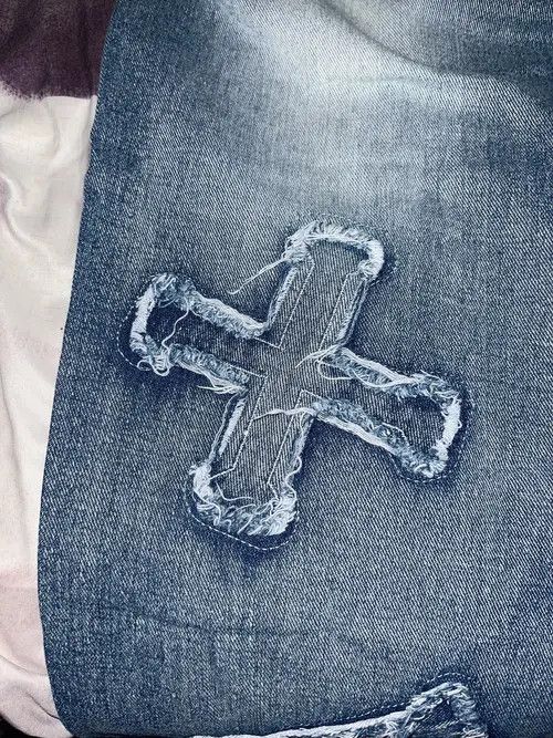 Jean Jeans With Embroidered Letters Size 28" / US 6 / IT 42 - 3 Thumbnail