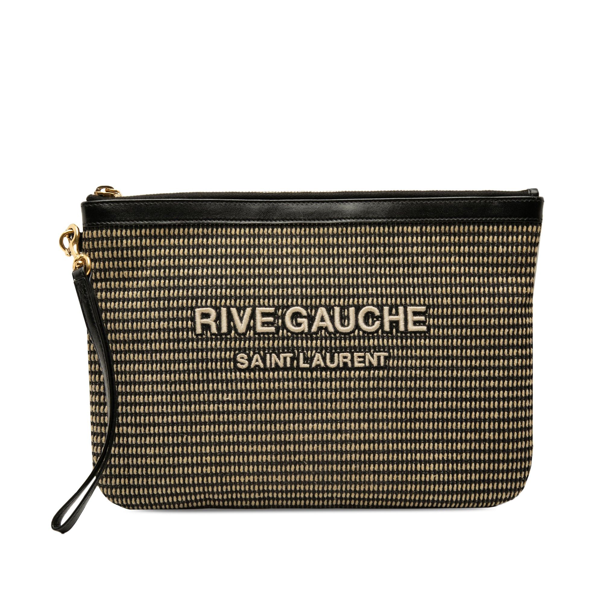 Saint Laurent Paris Raffia Rive Gauche Clutch Size ONE SIZE - 1 Thumbnail