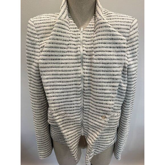 Veronica Beard Veronica Beard Hosanna Tweed Striped Blazer in Black/White S Size XL / US 12-14 / IT 48-50 - 4 Thumbnail