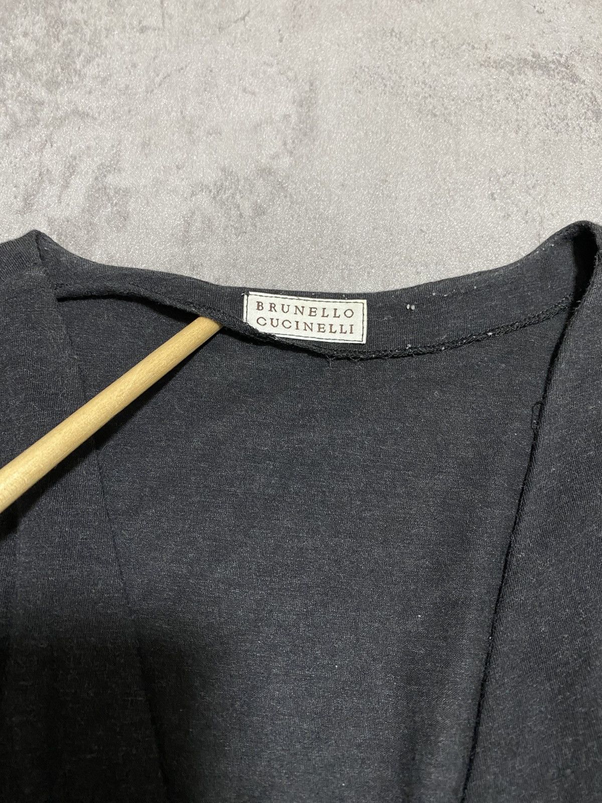 Brunello Cucinelli BRUNELLO CUCINELLI V-NECK CHARCOAL GREY DRESS Size S / US 4 / IT 40 - 6 Thumbnail