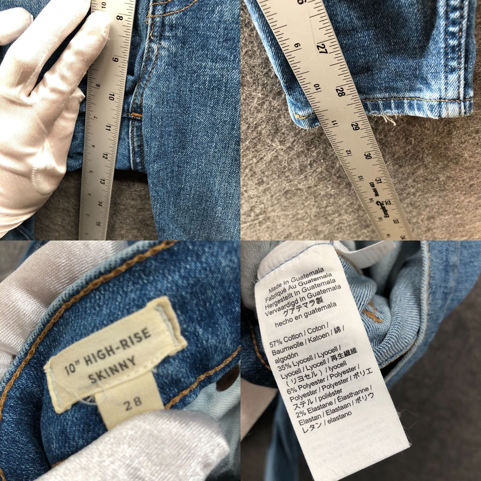 Madewell Madewell Jeans Womens 28 Dewitt Wash Blue 10" High Rise Skinny Button Fly Denim Stretch 5-Pocket Vintage? No (adjusted) Size 28" / US 6 / IT 42 - 8 Thumbnail