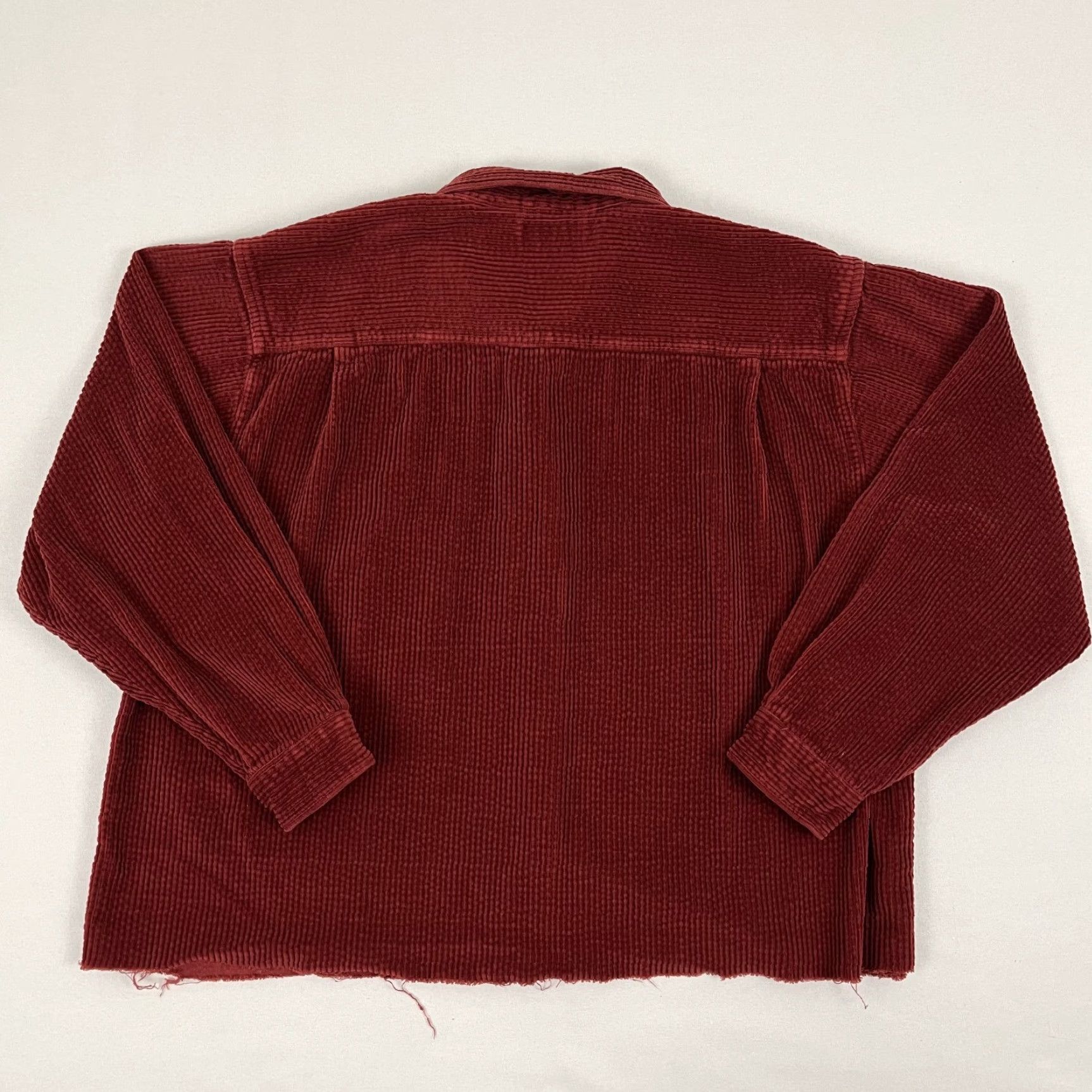 Vintage LL Bean Shirt Womens XL Crop Red Thick Corduroy Shacket Wide Whale Cabin Barn Size XL / US 12-14 / IT 48-50 - 6 Thumbnail