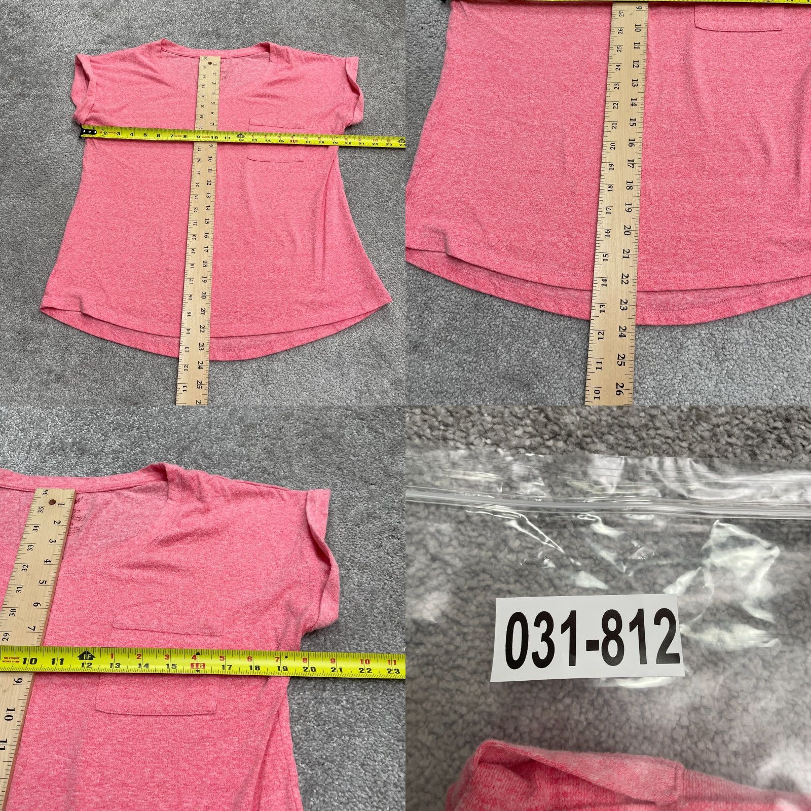Faded Glory Faded Glory Basic T-Shirt Womens Medium Pink Round Neck Short Sleeve Pocket Tee Size M / US 6-8 / IT 42-44 - 8 Thumbnail