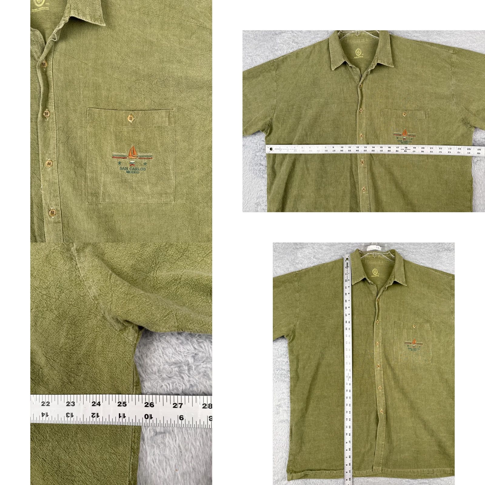 Vintage Miro Overseas Polo Shirt Men 2XL Green Cotton Knit Pocket Polo Shirt Men Green 2XL Oversized Casual Business Travel Golf Beach Outdoors Size US XXL / EU 58 / 5 - 8 Thumbnail