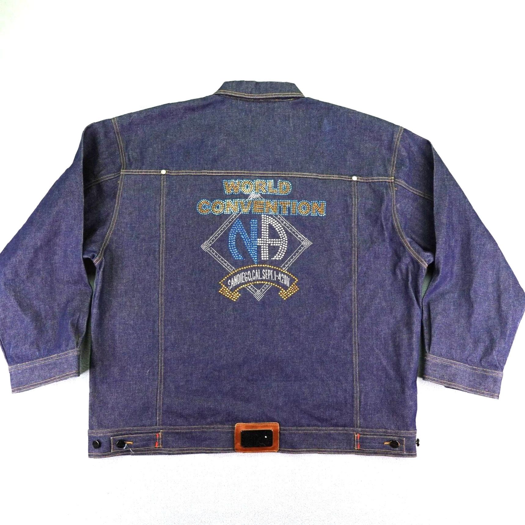 Vintage VINTAGE Al Wissam Denim Jacket Mens 2XL Blue Casual Hip Hop Art Music Overcoat Size US XXL / EU 58 / 5 - 5 Thumbnail