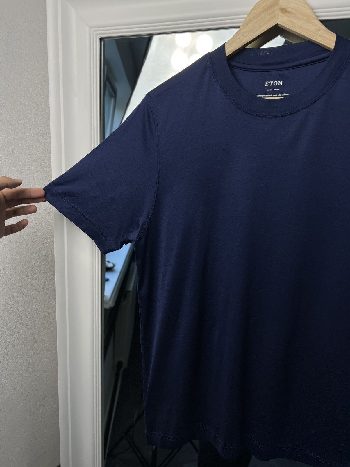 Designer × Eton Eton Slim Fit Navy T-Shirt M Filo di Scozia Cotton Size US M / EU 48-50 / 2 - 7 Thumbnail