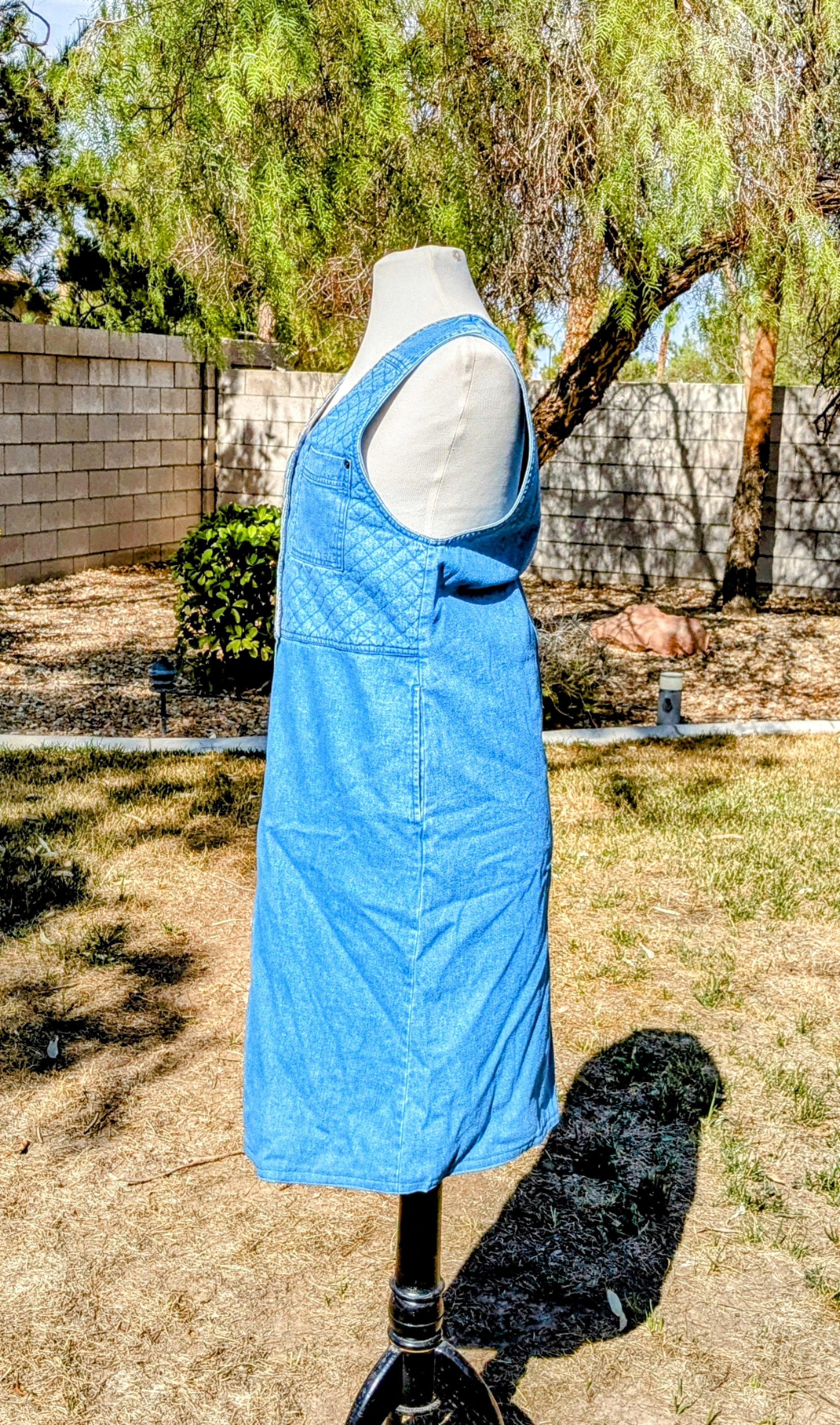 Other Vintage Blue J. 2000s Denim Midi Jean Full Button Dress Size M / US 6-8 / IT 42-44 - 2 Thumbnail